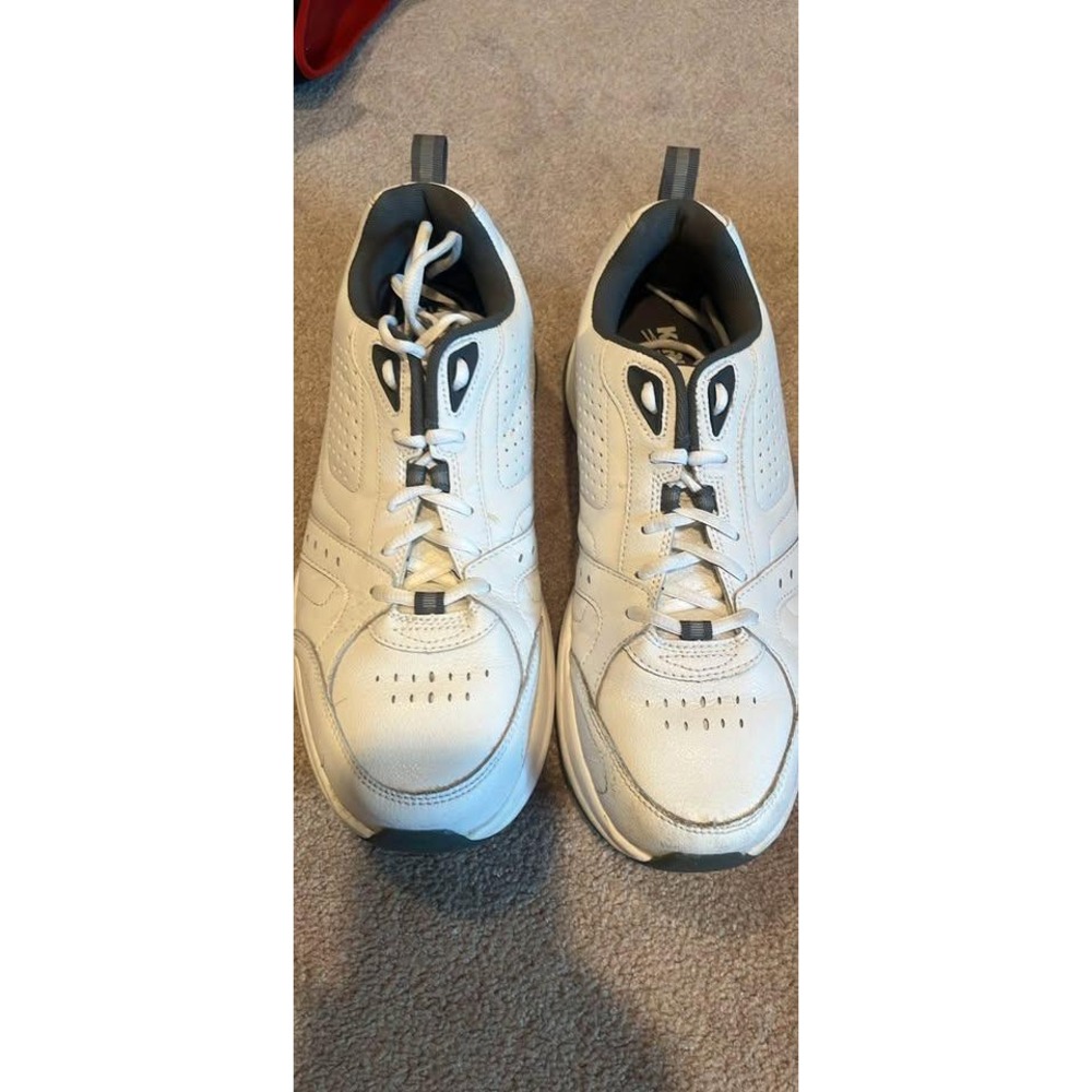 Kirkland Signature Mens White Leather Athletic Walking Sneakers Shoes Size 11